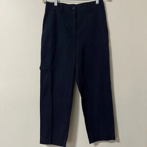 Talbots Womens Super Soft Cargo Pants High Rise Relaxed Fit size 2 Navy